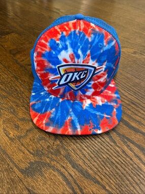 9fifty Oklahoma City Thunder Tie-Dye Snapback Hat in Blue and Red